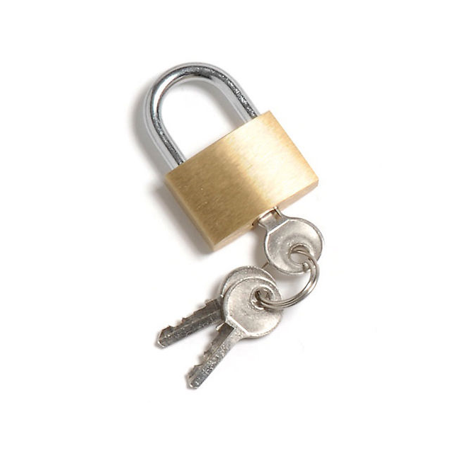 PADLOCK WITH 3 KEYS, BRASS PADLOCK WITH 3 KEYS, BRASS
