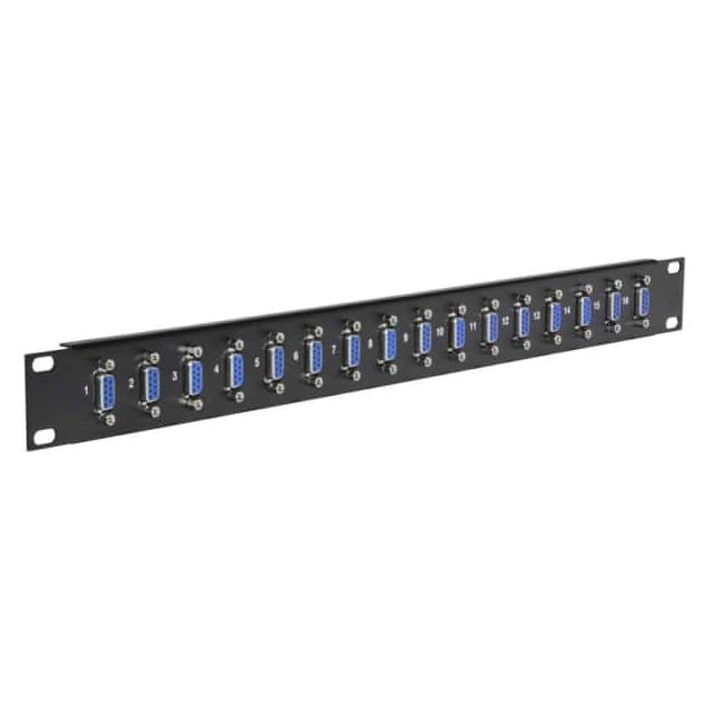 DB9 Feedthru Panel,Loaded,16 Por DB9 Feedthru Panel,Loaded,16 Por