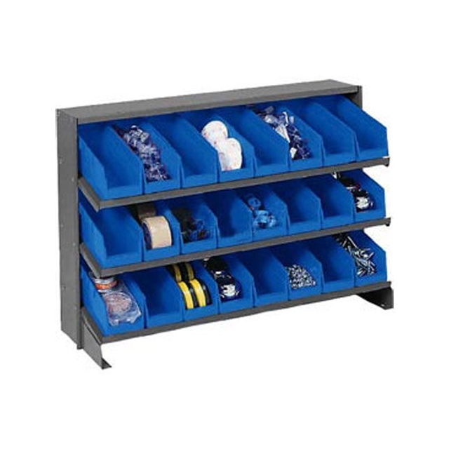 3 SHELF BENCH RACK, (24) 4"W BLU 3 SHELF BENCH RACK, (24) 4"W BLU