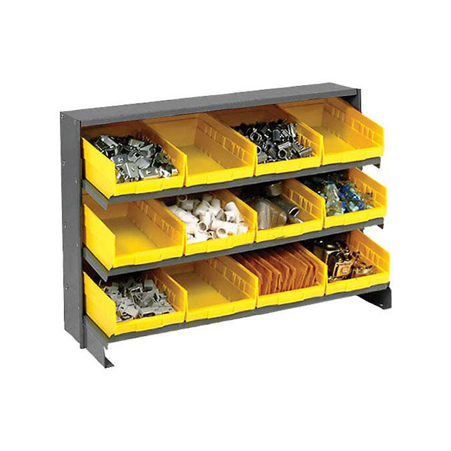 3 SHELF BENCH RACK, (12) 8"W YEL 3 SHELF BENCH RACK, (12) 8"W YEL