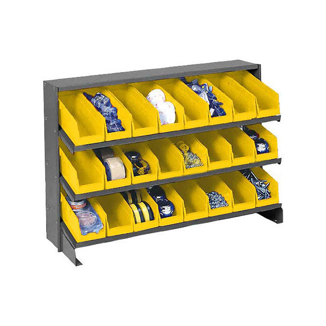 3 SHELF BENCH RACK, (24) 4"W YEL 3 SHELF BENCH RACK, (24) 4"W YEL