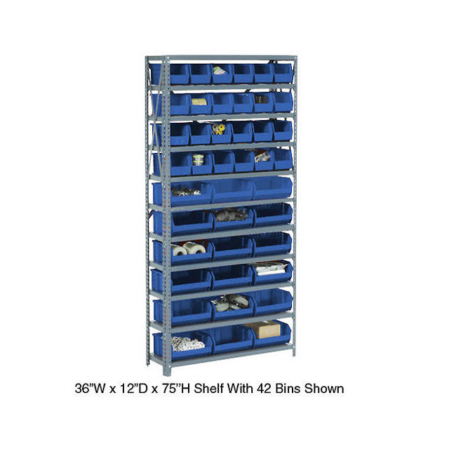 OPEN BIN SHELVING W/5 SHELVES & OPEN BIN SHELVING W/5 SHELVES &