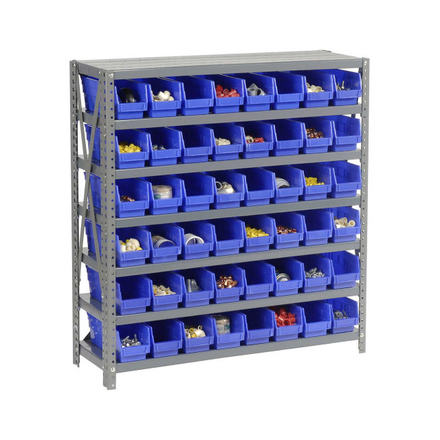 7 SHELF STEEL SHELVING W/(48) 4" 7 SHELF STEEL SHELVING W/(48) 4"