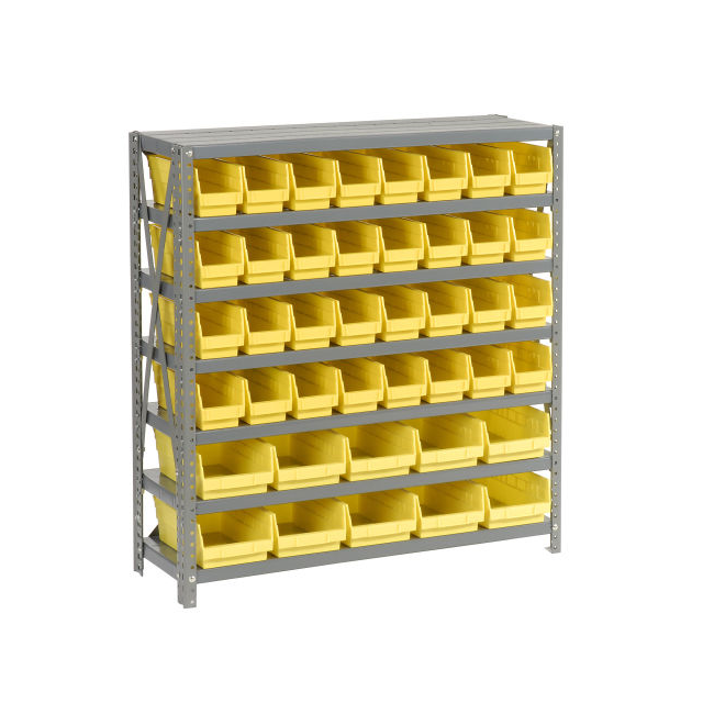 7 SHELF STEEL SHELVING W/(42) 4" 7 SHELF STEEL SHELVING W/(42) 4"