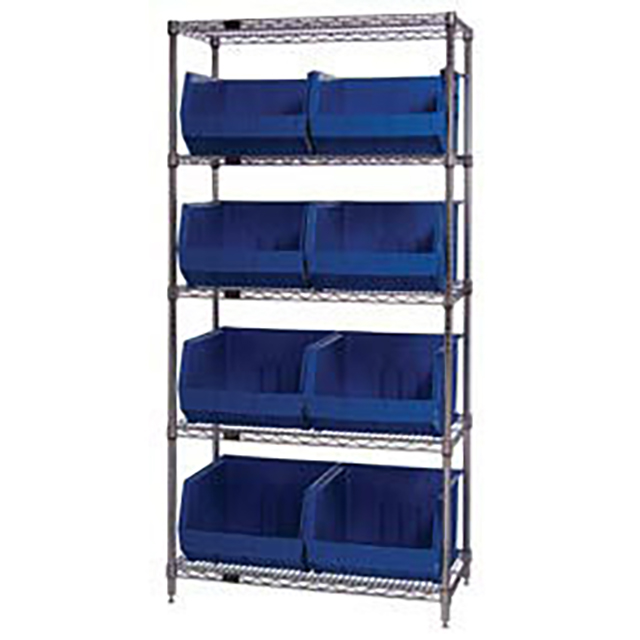 WIRE SHELVING W/8 GIANT BINS WIRE SHELVING W/8 GIANT BINS