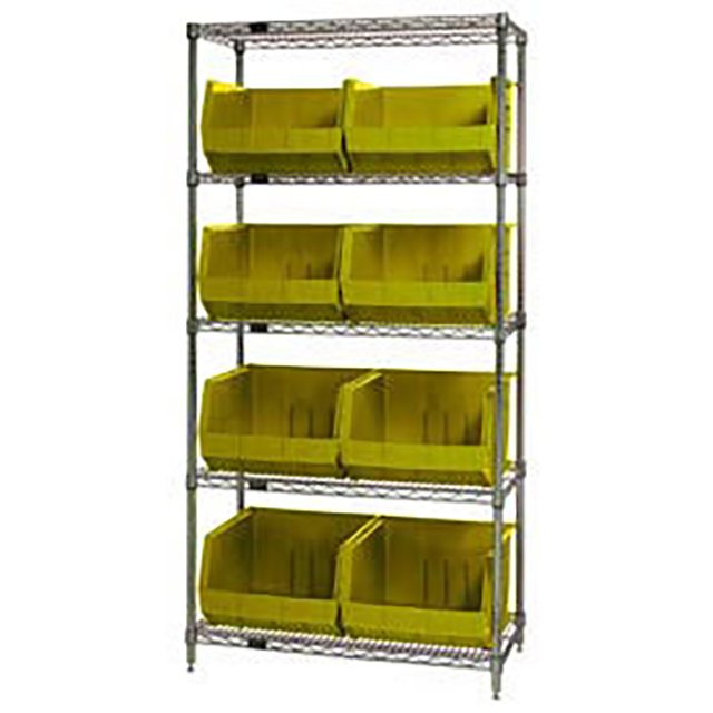 WIRE SHELVING W/8 GIANT BINS WIRE SHELVING W/8 GIANT BINS