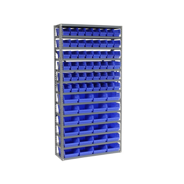 13 SHELF STEEL SHELVING W/(72) 4 13 SHELF STEEL SHELVING W/(72) 4