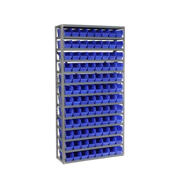 13 SHELF STEEL SHELVING W/(96) 4 13 SHELF STEEL SHELVING W/(96) 4