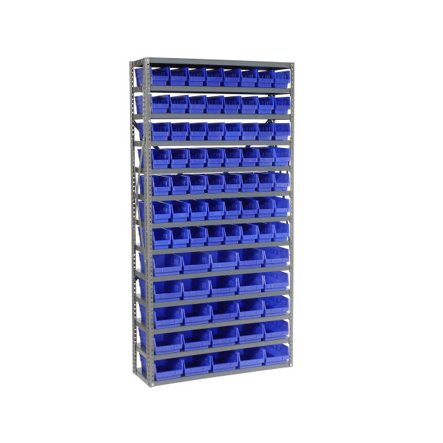 13 SHELF STEEL SHELVING W/(81) 4 13 SHELF STEEL SHELVING W/(81) 4