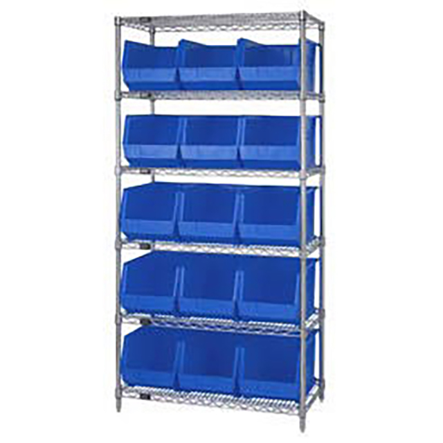WIRE SHELVING W/15 GIANT BINS WIRE SHELVING W/15 GIANT BINS