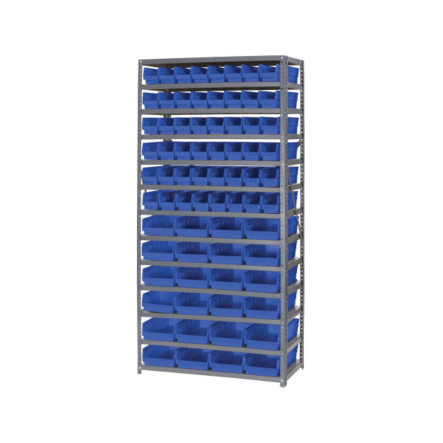 13 SHELF STEEL SHELVING W/(72) 4 13 SHELF STEEL SHELVING W/(72) 4