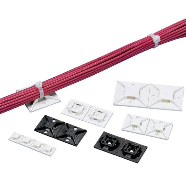 CABLE TIE HLDR QUAD ADHESIVE BLK