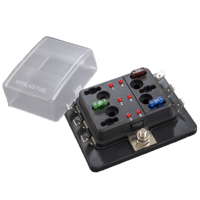 MINI FUSE BLOCK, 6 POLE LED MINI FUSE BLOCK, 6 POLE LED
