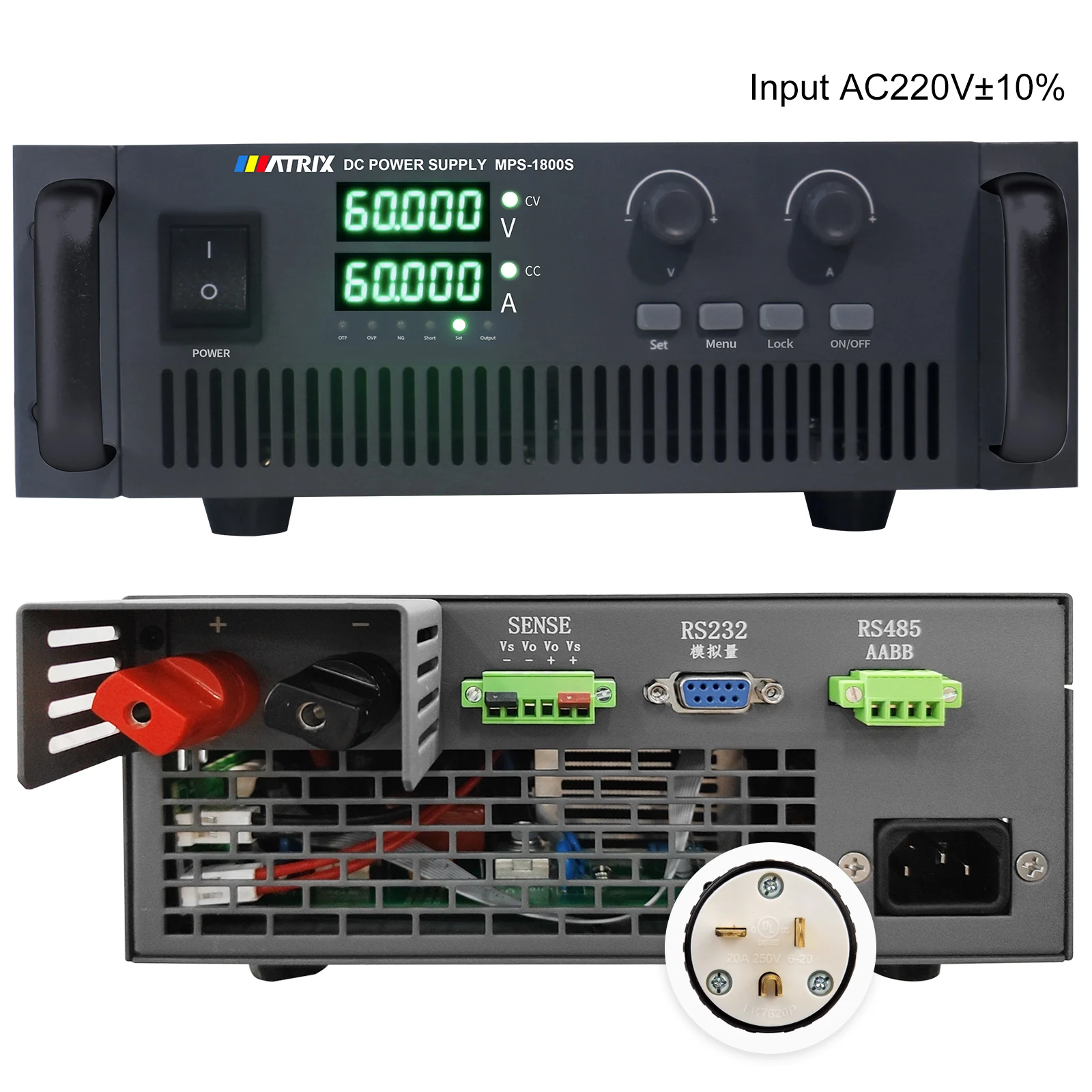 100V 18A 1800W, Input 198~242VAC