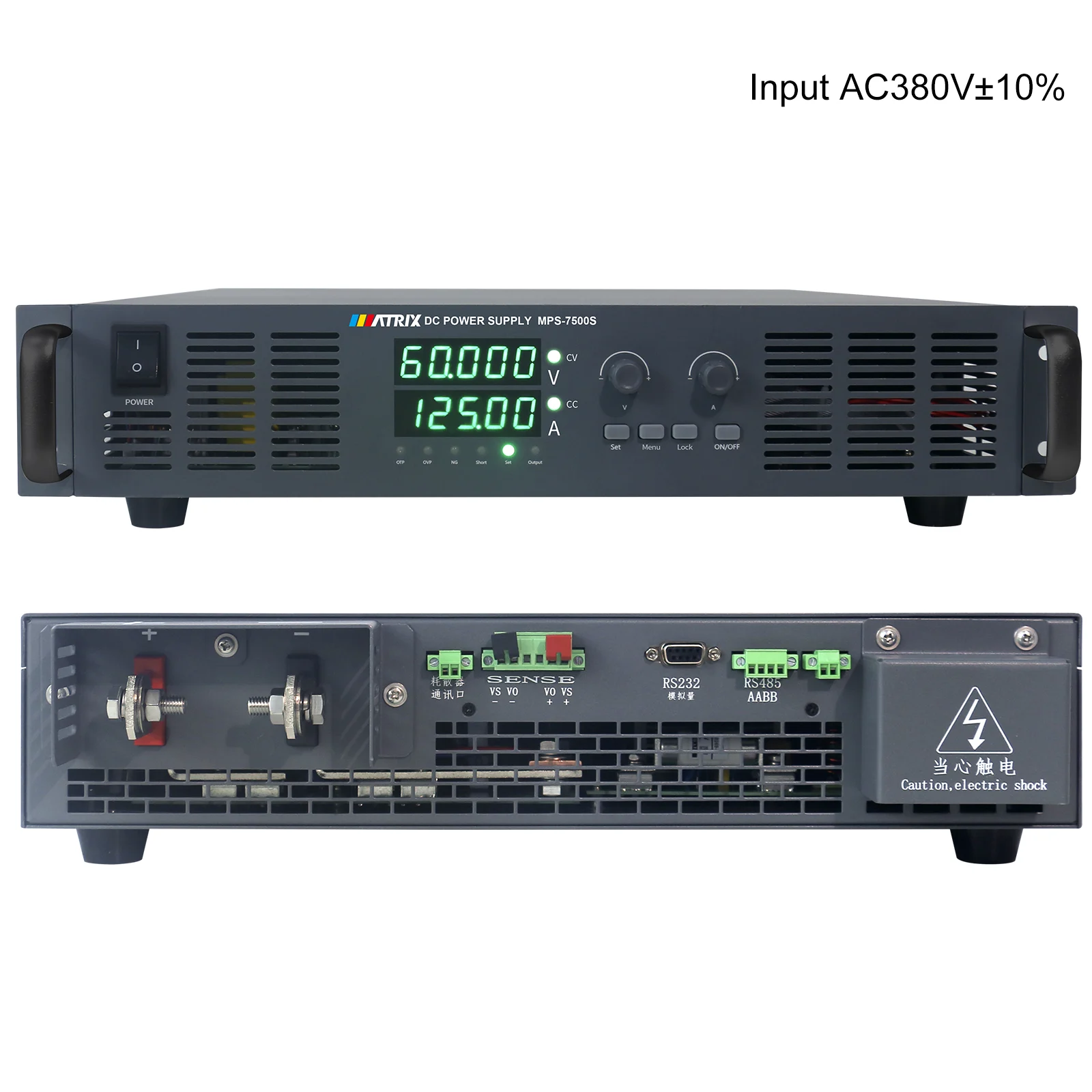 100V 75A 7500W, Input 342~418VAC