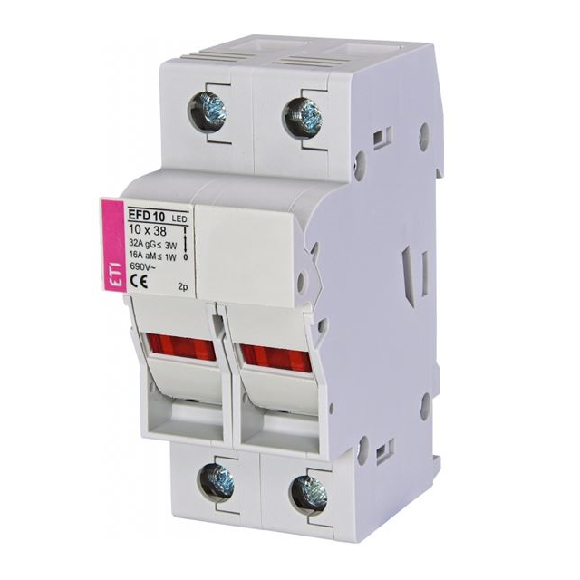 FUSE HOLDER W/LED IND DIN RAIL