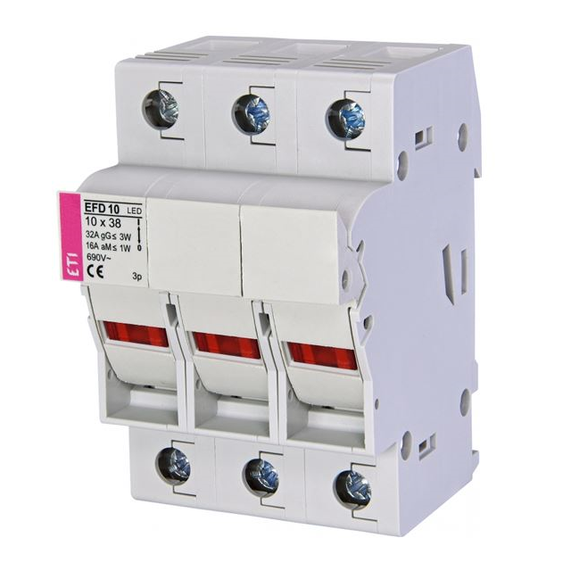 FUSE HOLDER W/LED IND DIN RAIL