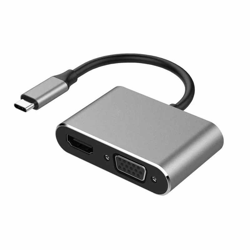 VGA and HDMI 2-in-1 USB-C 4K Hub VGA and HDMI 2-in-1 USB-C 4K Hub