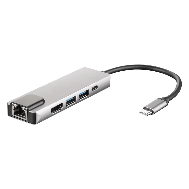 5-in-1 HDMI RJ-45 USB3 USB-C Hub