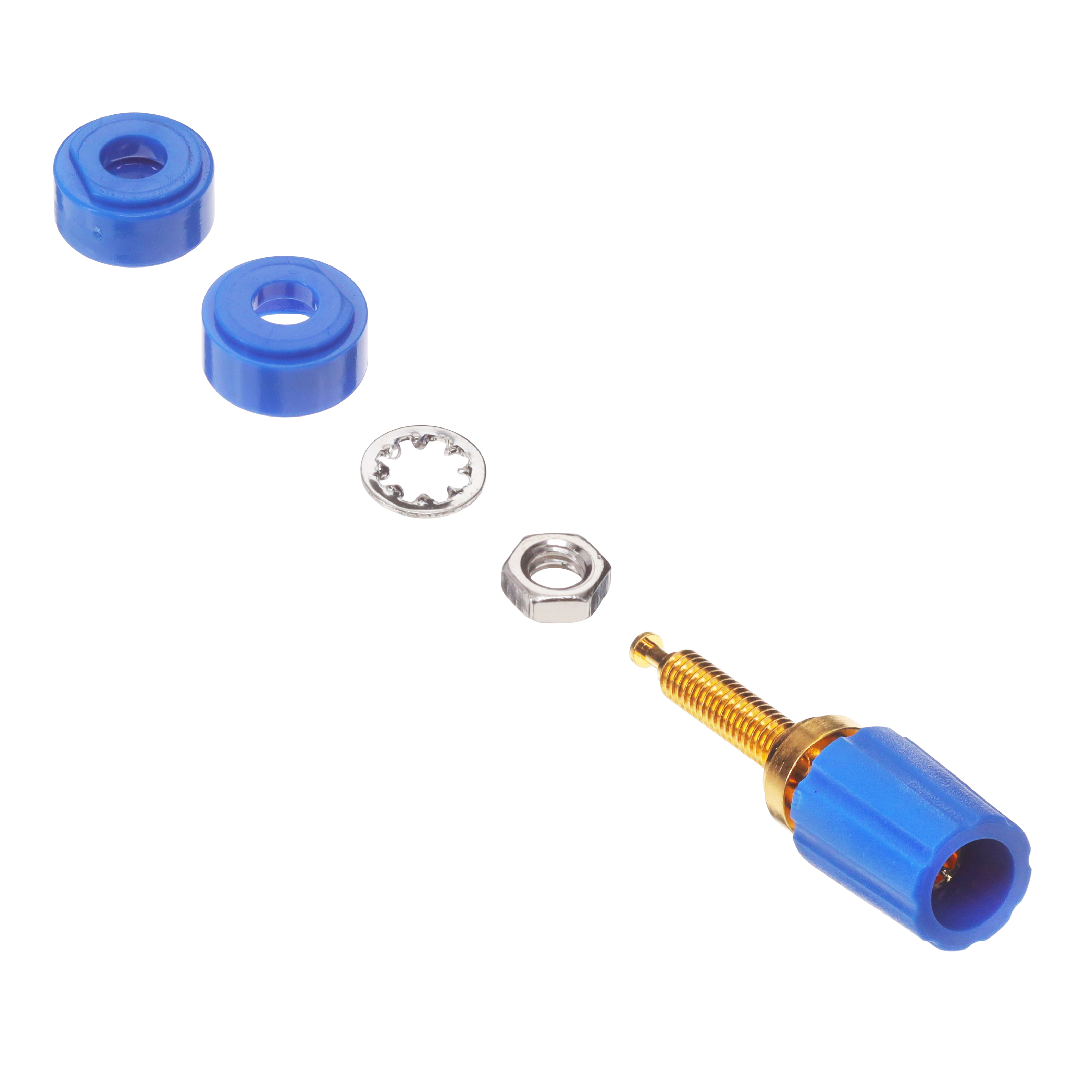 CONN BIND POST KNURLED BLUE