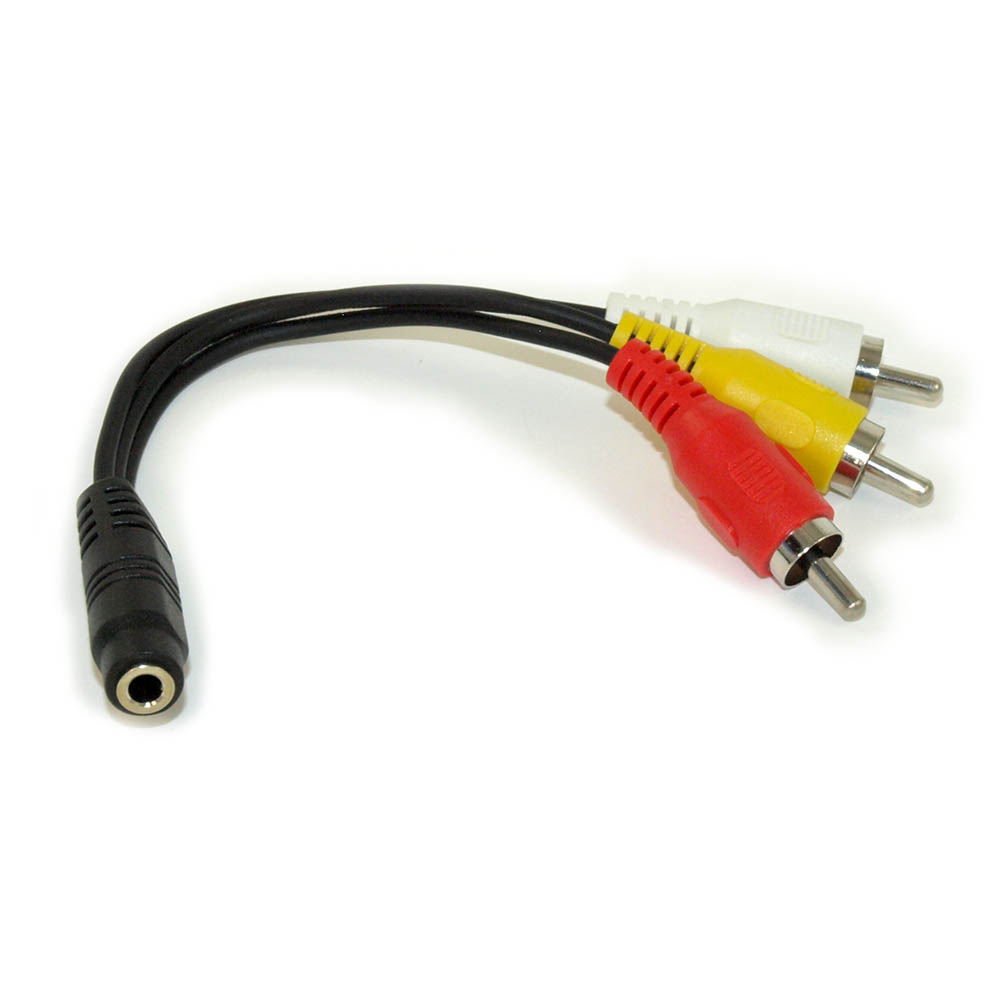 4'' 3.5 TRRS to 3 RCA F/M Cable 4'' 3.5 TRRS to 3 RCA F/M Cable