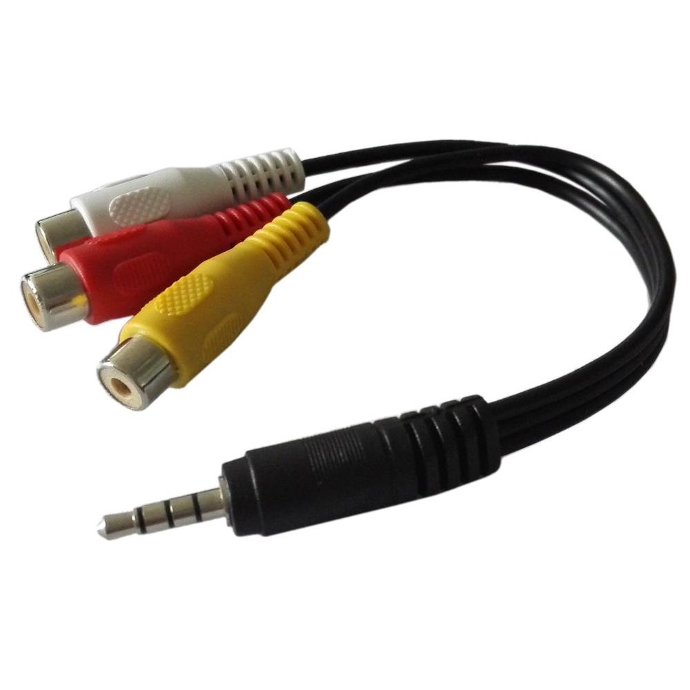 6'' 3.5 TRRS to 3 RCA M/F Cable