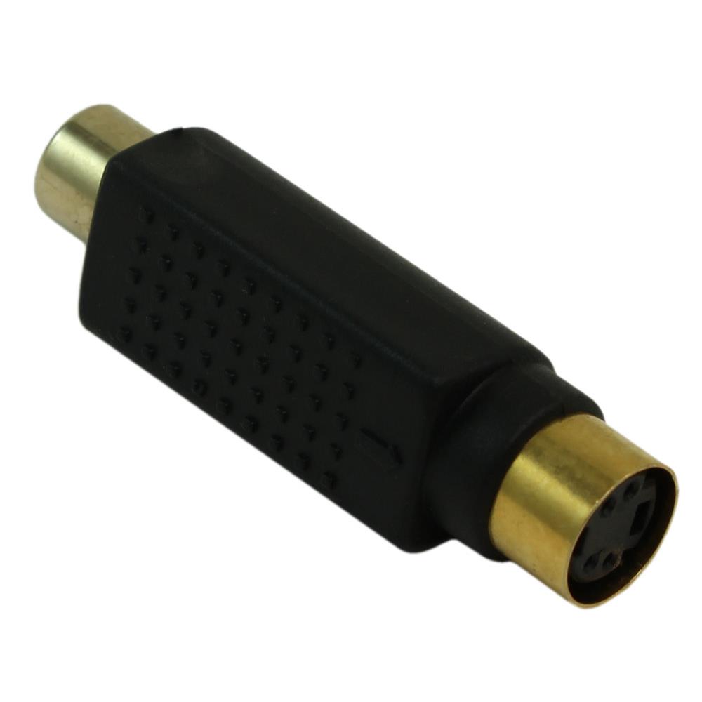 S-VIDEO 4-Pin to F/F RCA Adapter