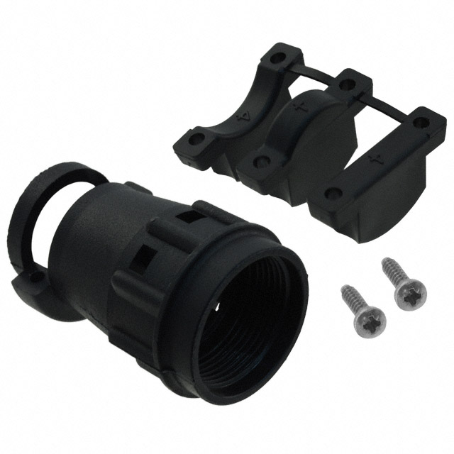 CONN BACKSHELL W/CLAMP SZ 14 BLK