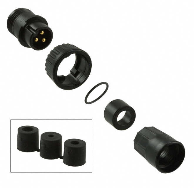 CONN PLUG MALE 3P GOLD SLDR CUP CONN PLUG MALE 3P GOLD SLDR CUP