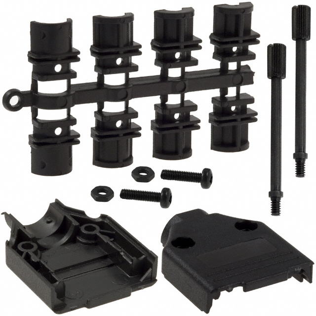 CONN BACKSHELL 9POS 180DEG BLACK