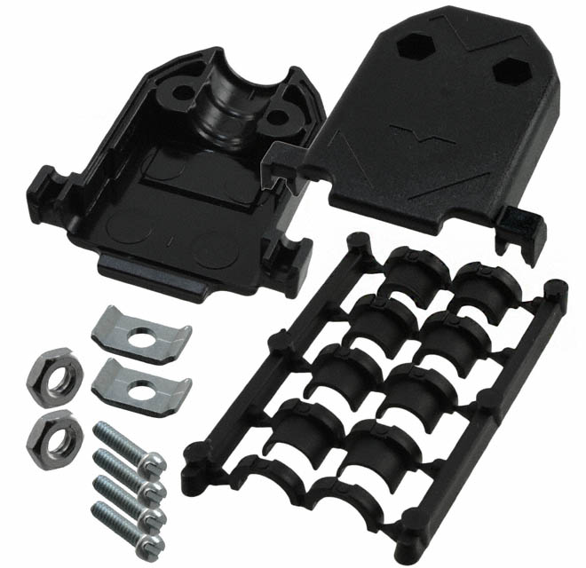 CONN BACKSHELL 15POS 180DEG BLK CONN BACKSHELL 15POS 180DEG BLK