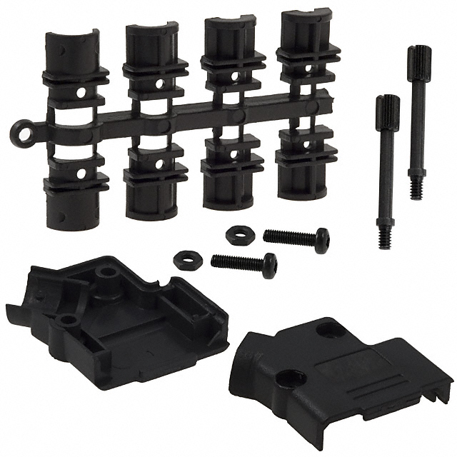 CONN BACKSHELL 9POS 45DEG BLACK