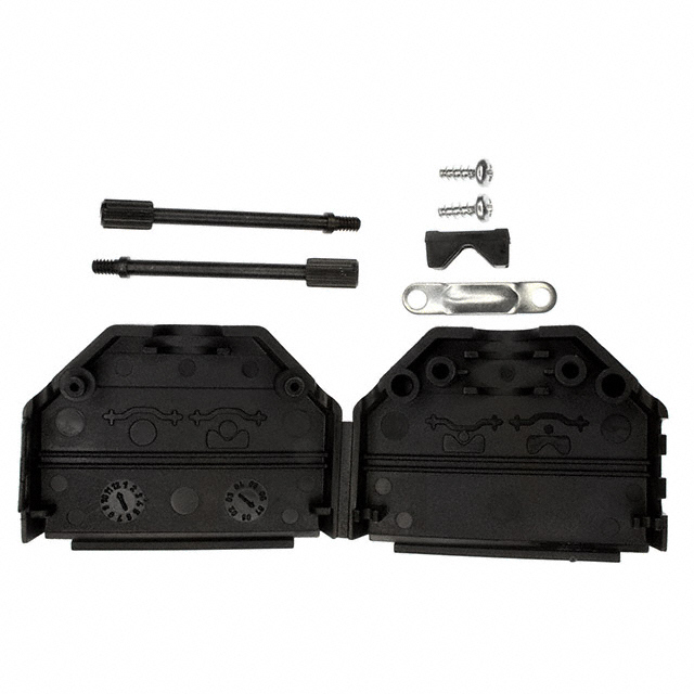 CONN BACKSHELL 25POS 180DEG BLK