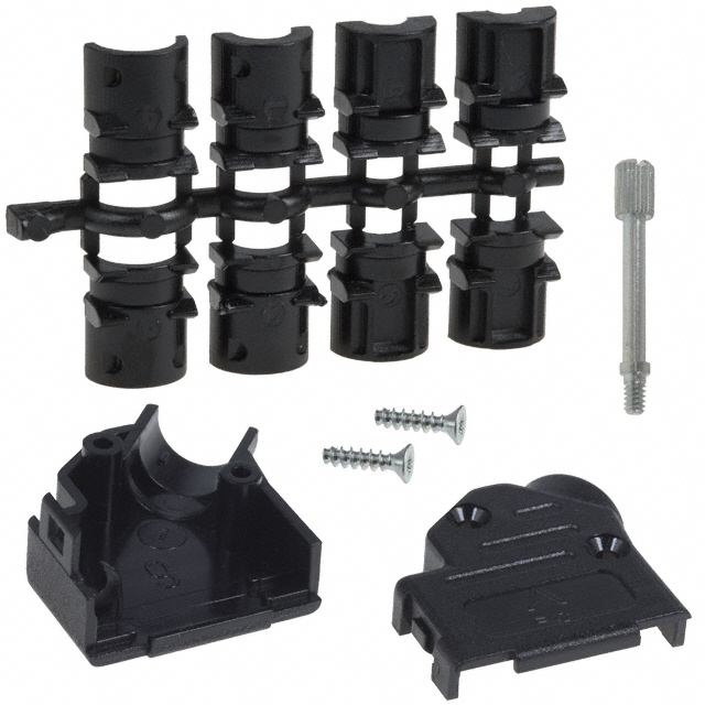 CONN BACKSHELL 9POS 45DEG BLACK