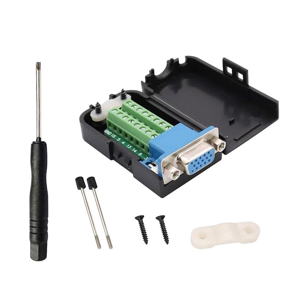 CONN D-SUB HD RCPT 15P TERM BLK