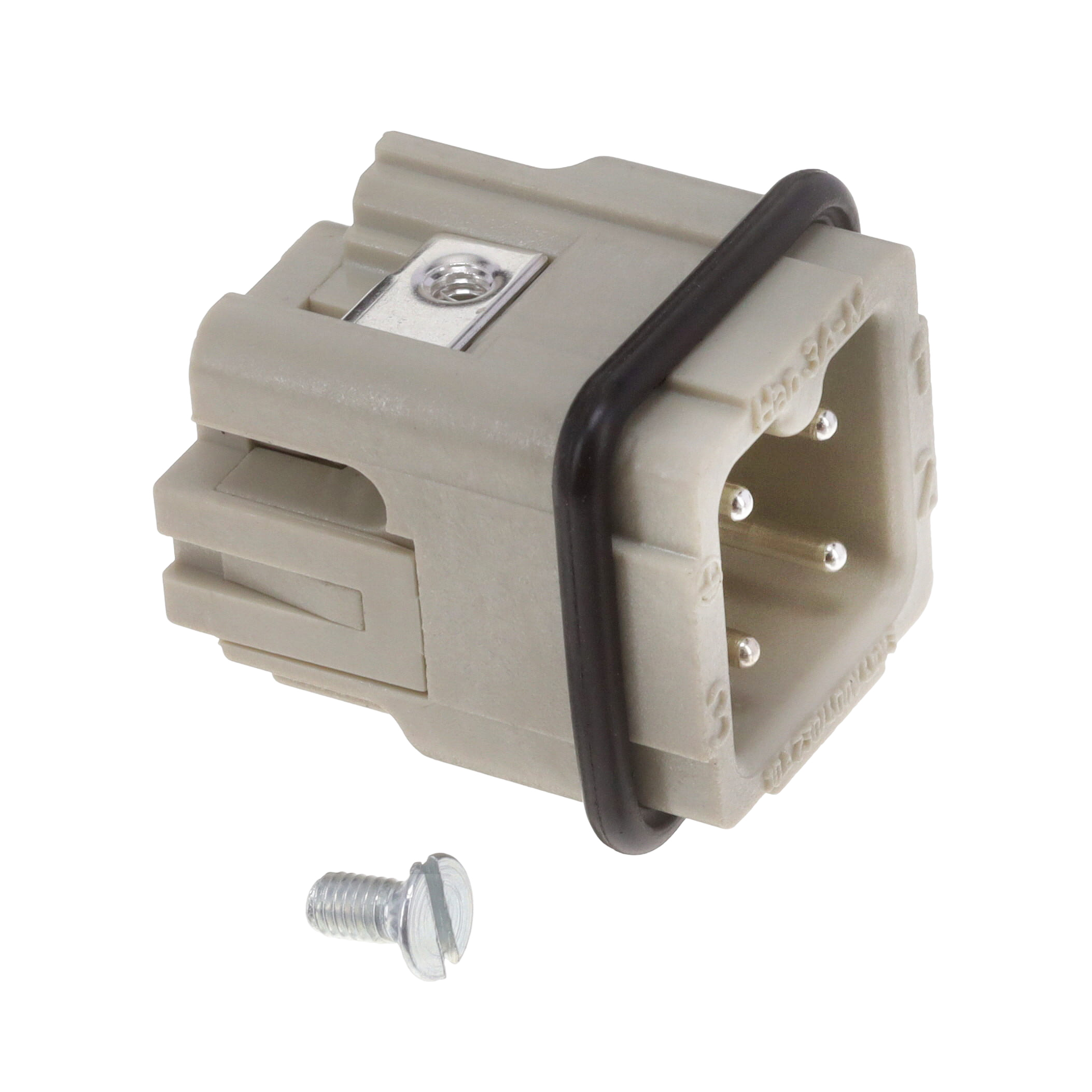 INSERT MALE 3POS+1GND SCREW