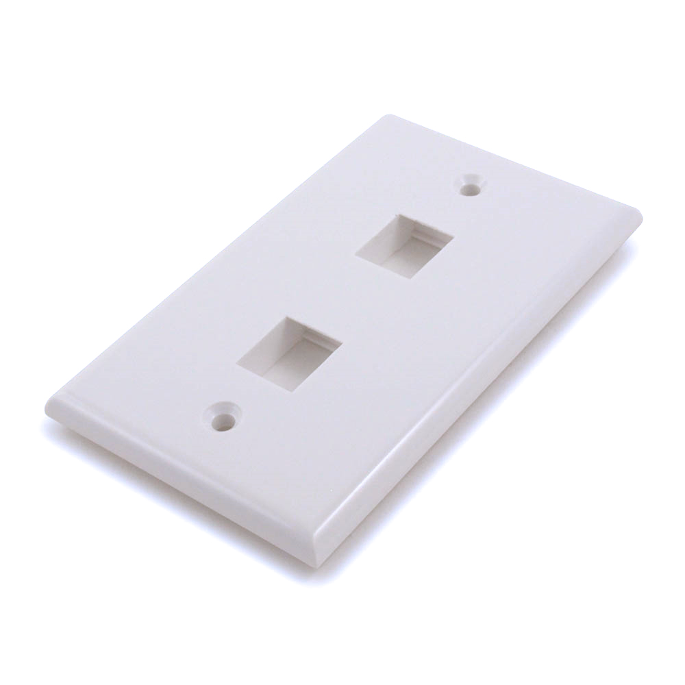 Wallplate: Keystone 2 Hole - Wht Wallplate: Keystone 2 Hole - Wht