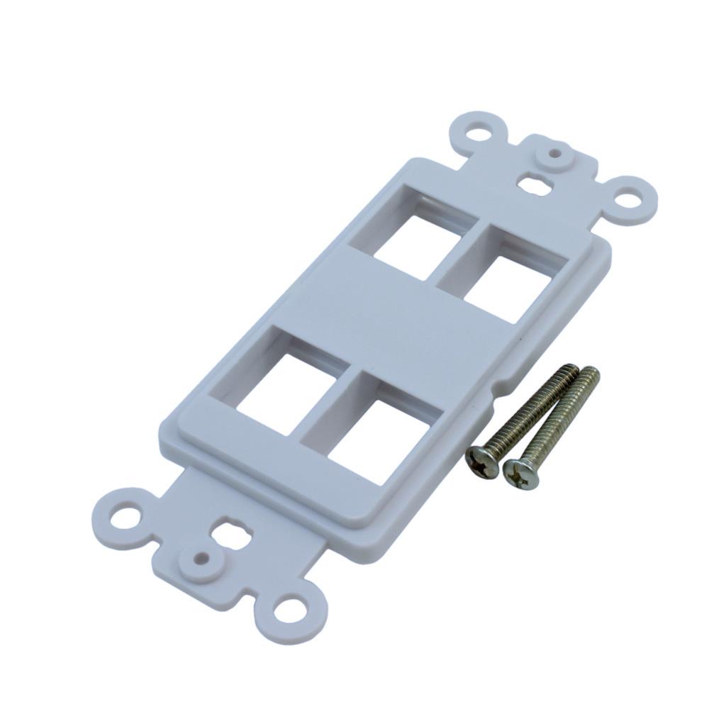 Wallplate: 4 Decora Keystone Wht Wallplate: 4 Decora Keystone Wht