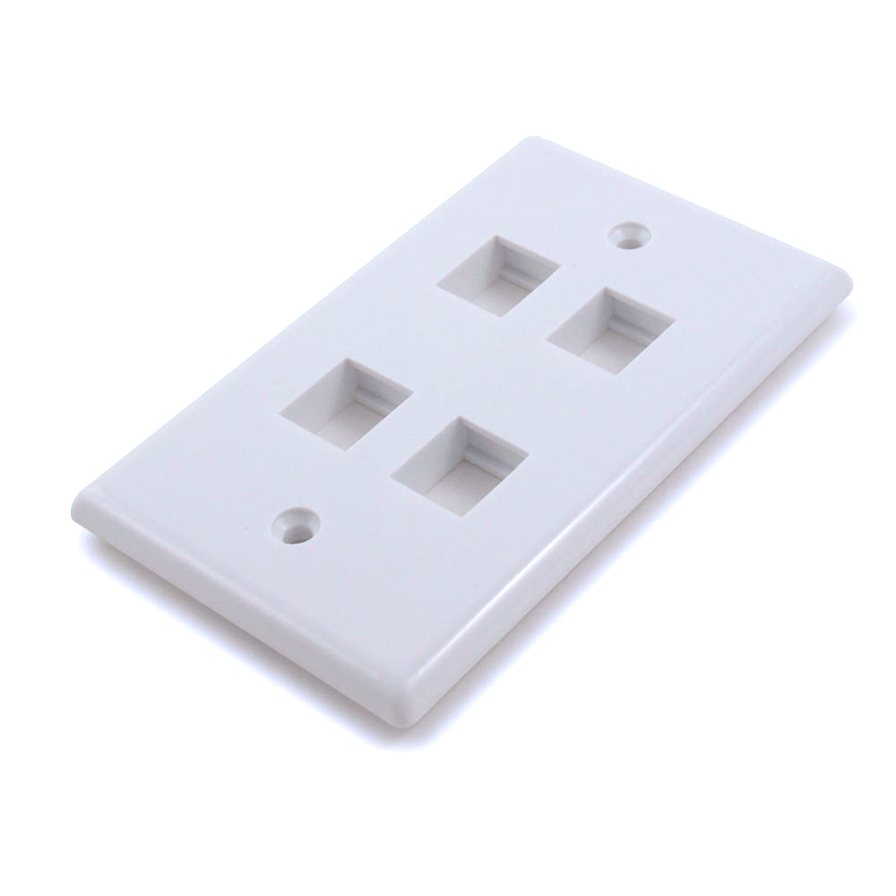 Wallplate: Keystone 4 Hole - Wht Wallplate: Keystone 4 Hole - Wht