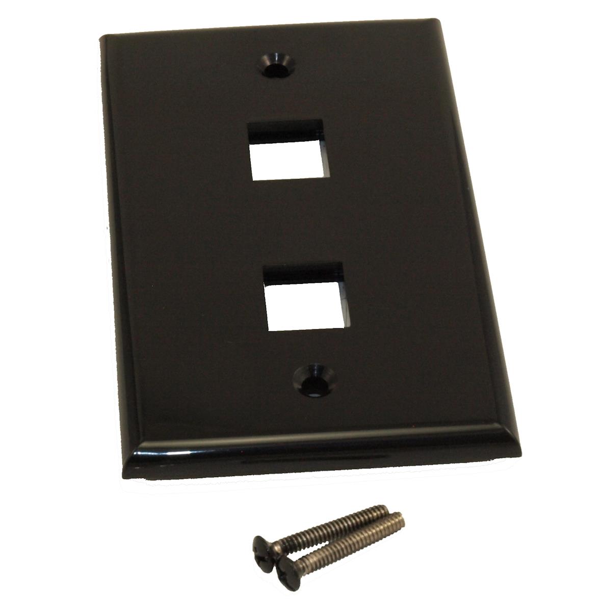 Wallplate: Keystone 2 Hole - Blk Wallplate: Keystone 2 Hole - Blk