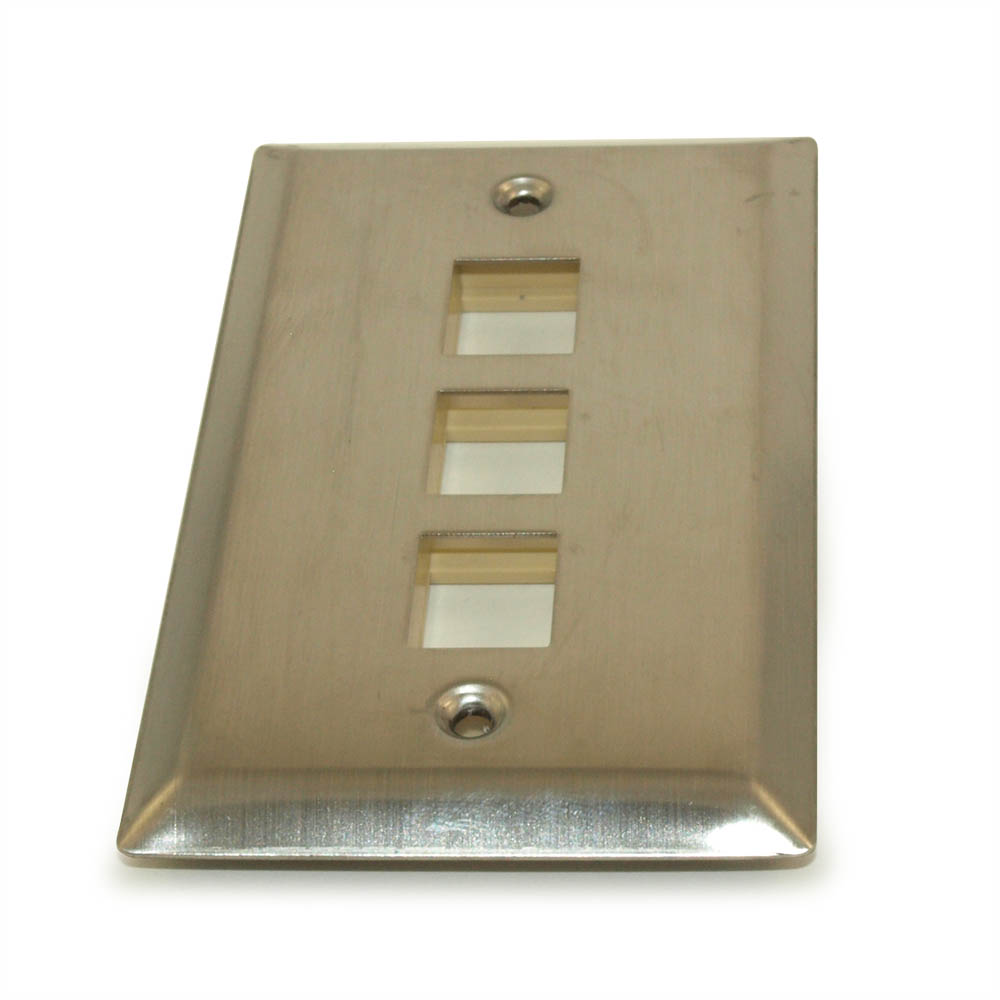 Wallplate: Keystone 3H Stainless Wallplate: Keystone 3H Stainless