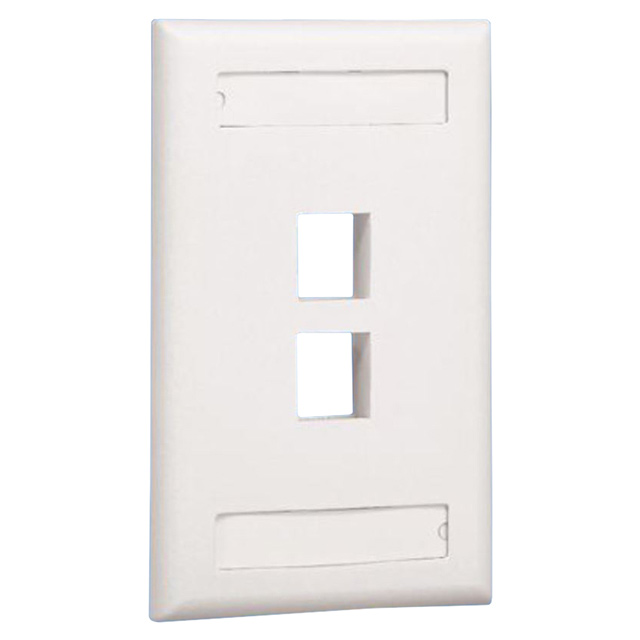 FACEPLATE SNGL GANG 2PORT IVORY
