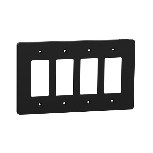 4 GANG MID+ WALL PLATE BK 4 GANG MID+ WALL PLATE BK