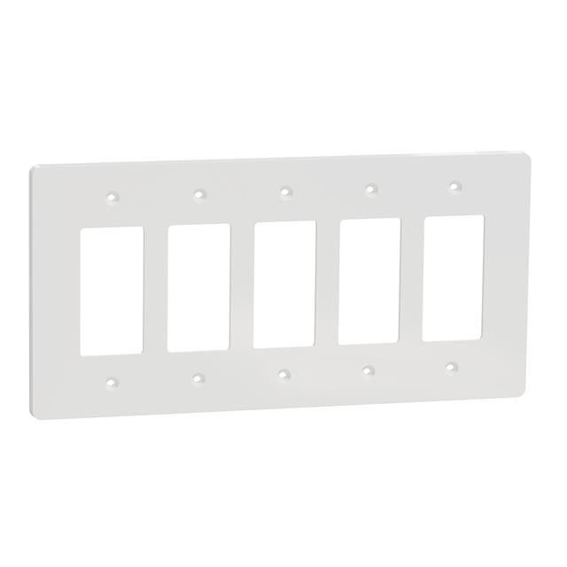 5 GANG MID+ WALL PLATE WH