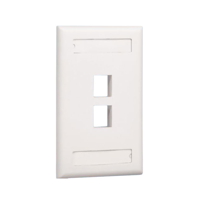 FACEPLATE SNGL GANG 2PORT BLK