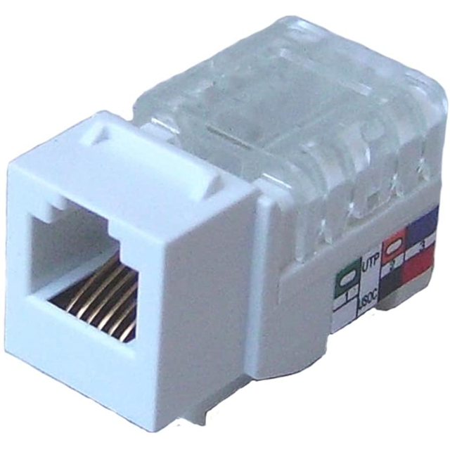 JACK CAT6 WHITE PK/25