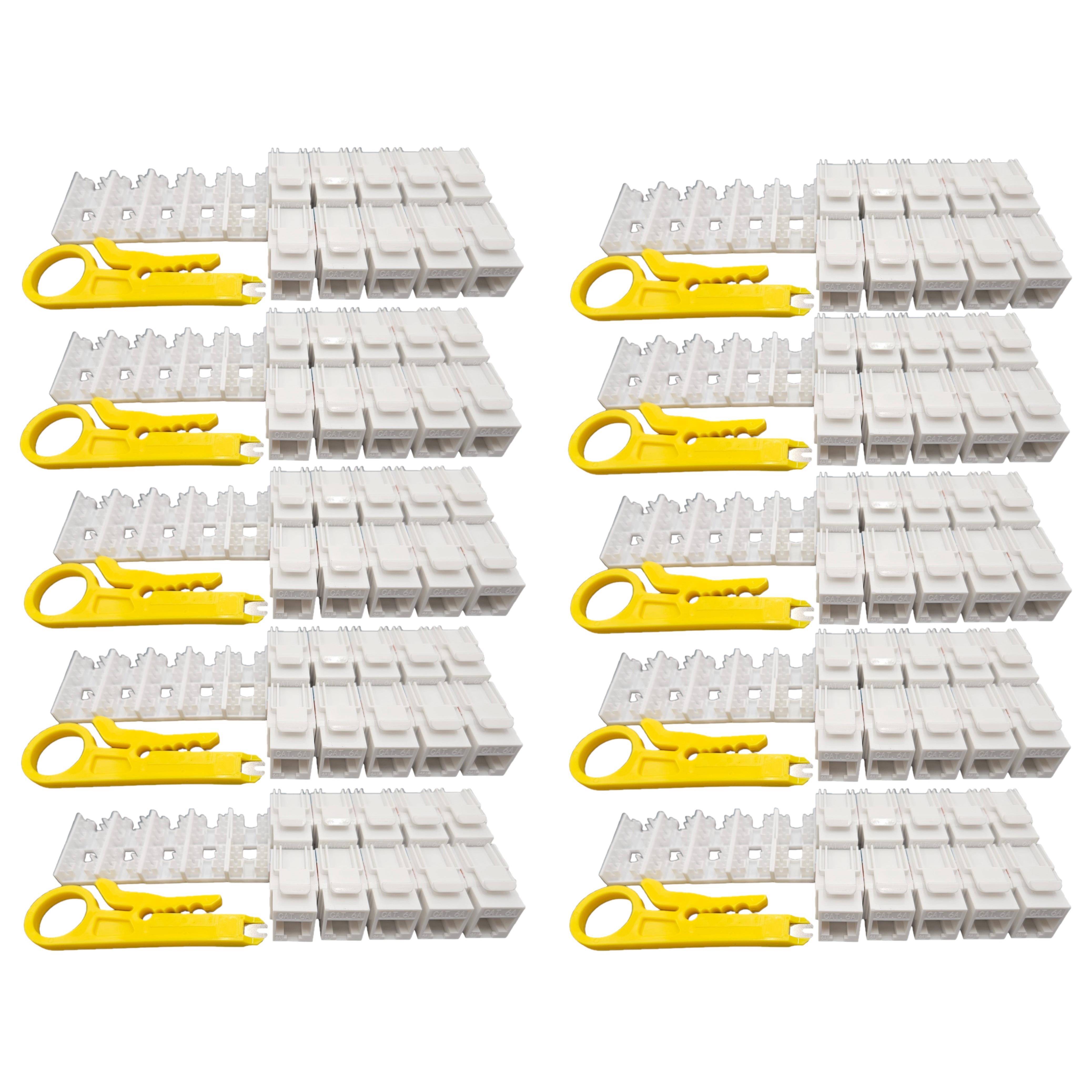 CAT6A RJ45 Keystone w/ Tool 100P CAT6A RJ45 Keystone w/ Tool 100P