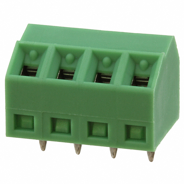 TERM BLOCK 4POS 55DEG 3.81MM PCB