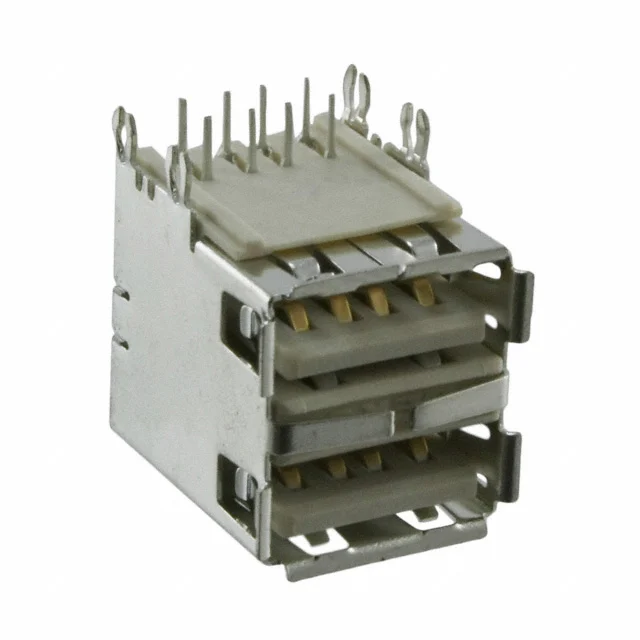 CONN RCPT USB2.0 TYPEA STACK R/A