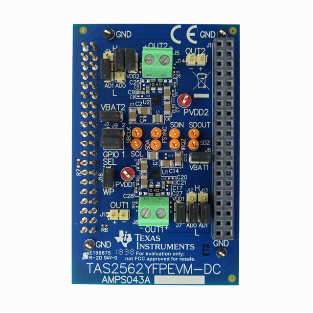 EVAL BOARD FOR TAS2562 EVAL BOARD FOR TAS2562
